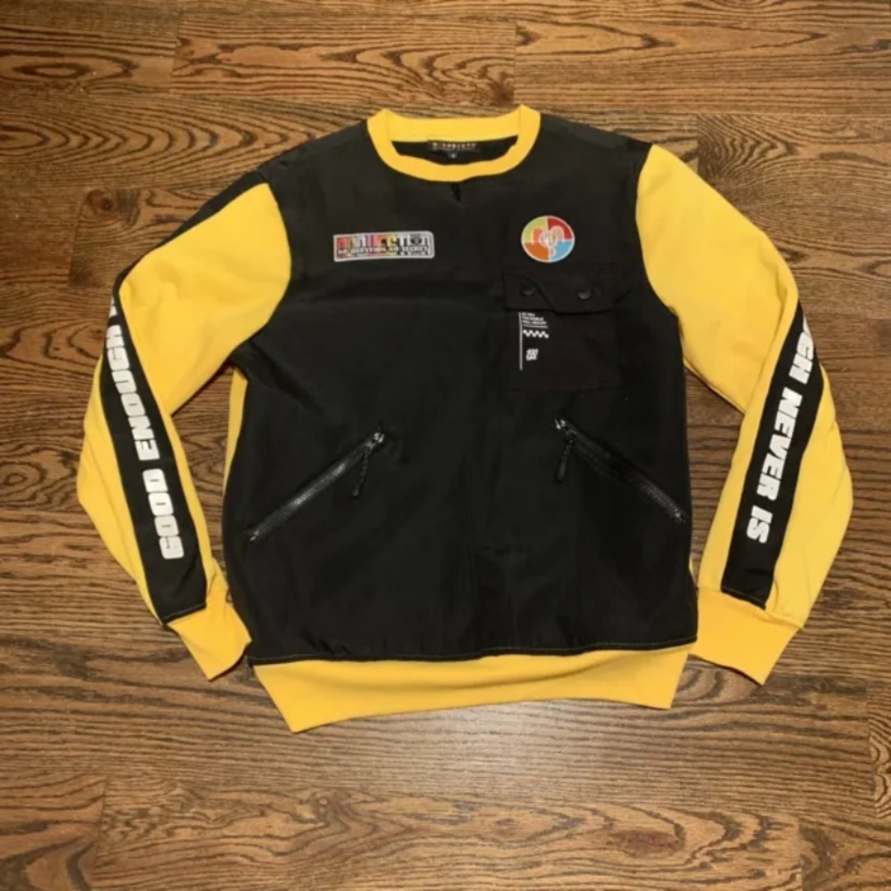 M. Society Mens Pullover Sweatshirt Jacket, Streetwear “Grind It Out” Mens Small